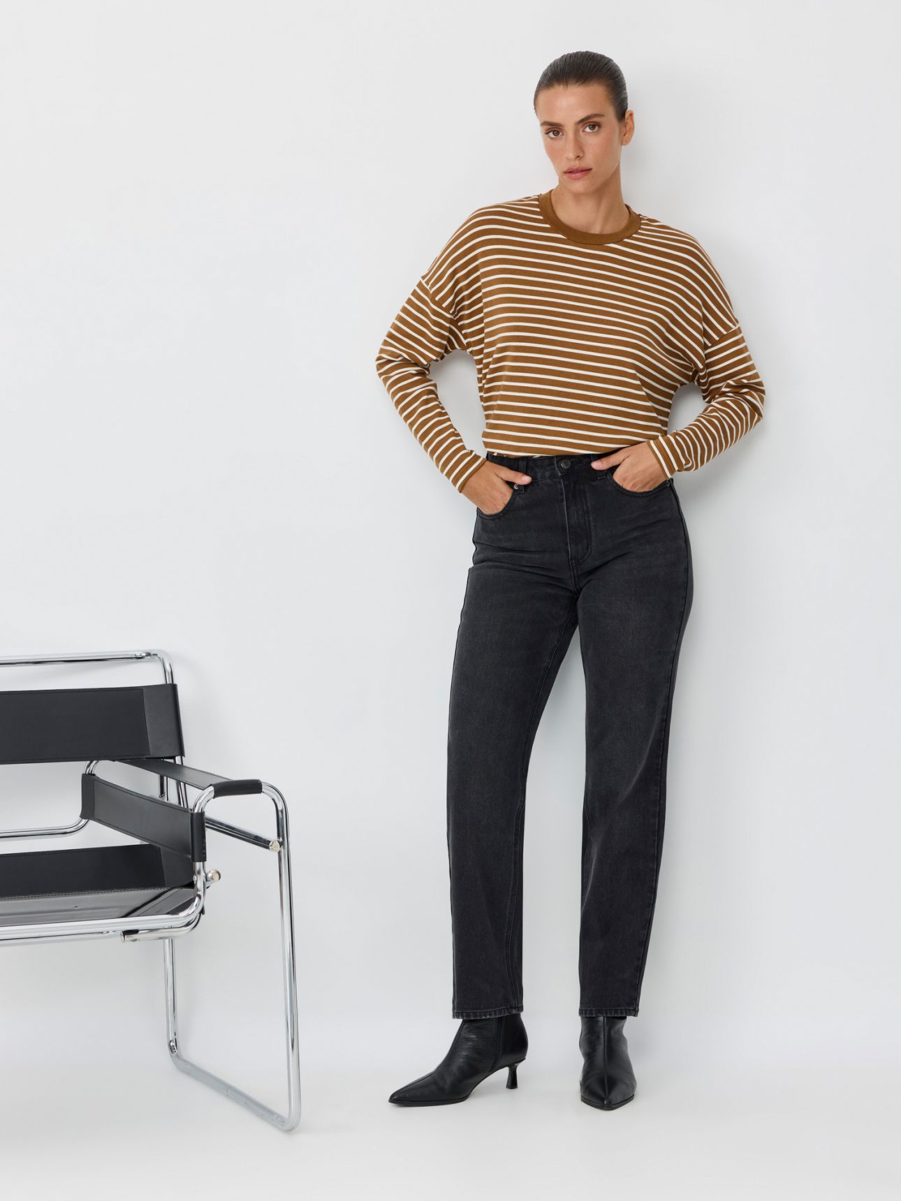 טי שירט פסים אוברסייז