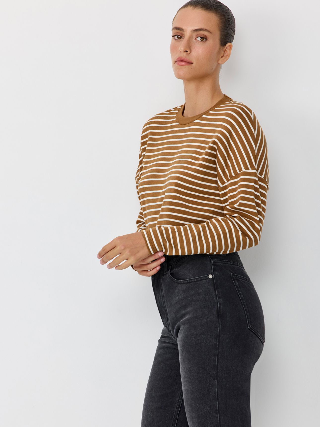 טי שירט פסים אוברסייז