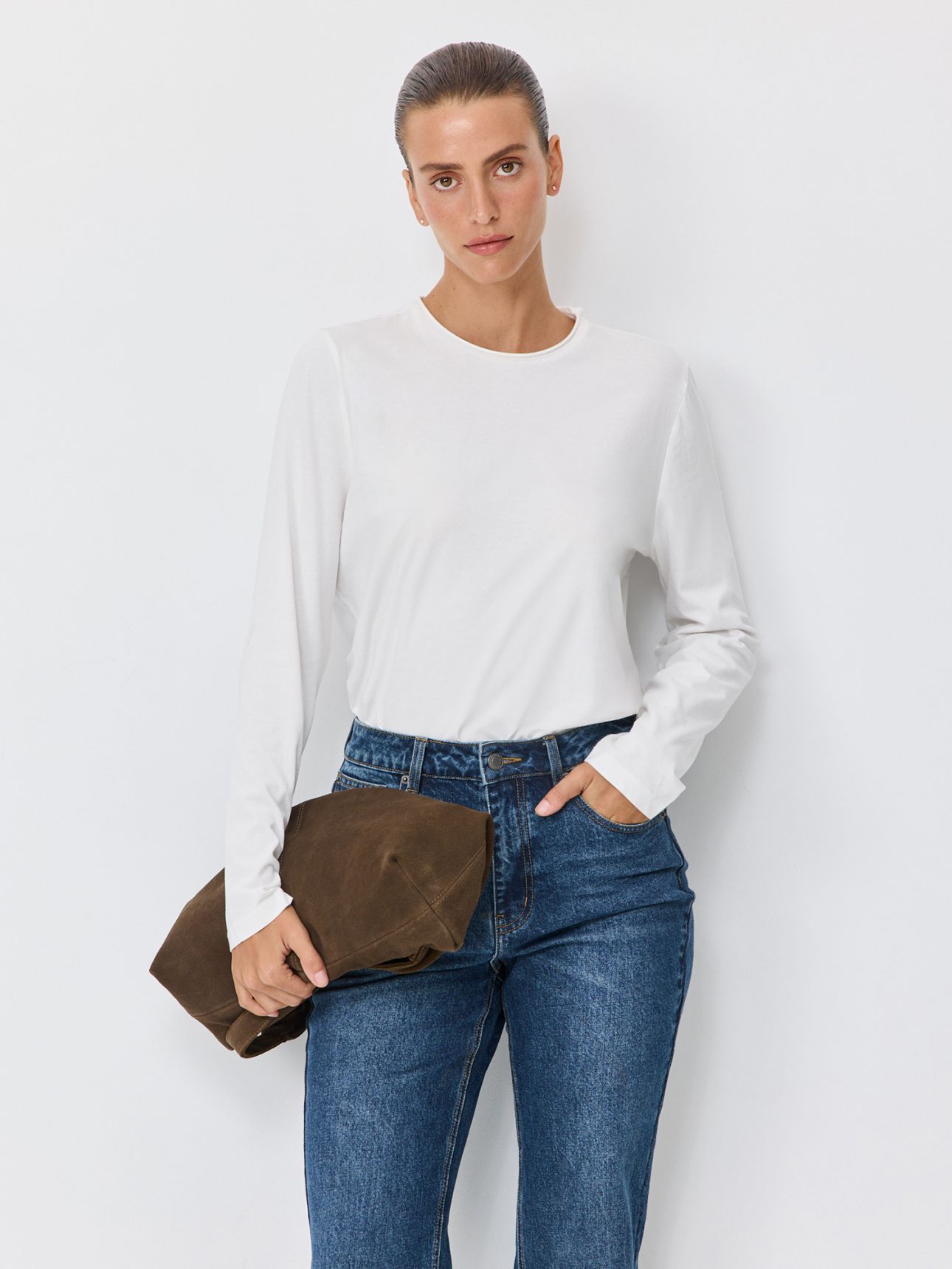 טי שירט ארוכה במראה שטוף