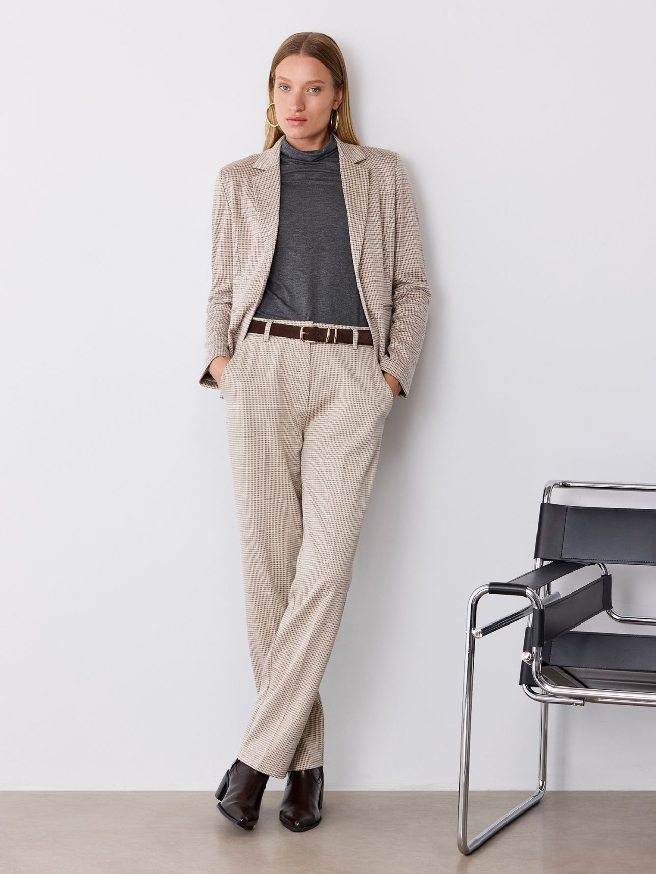 בלייזר משבצות בד אלסטי