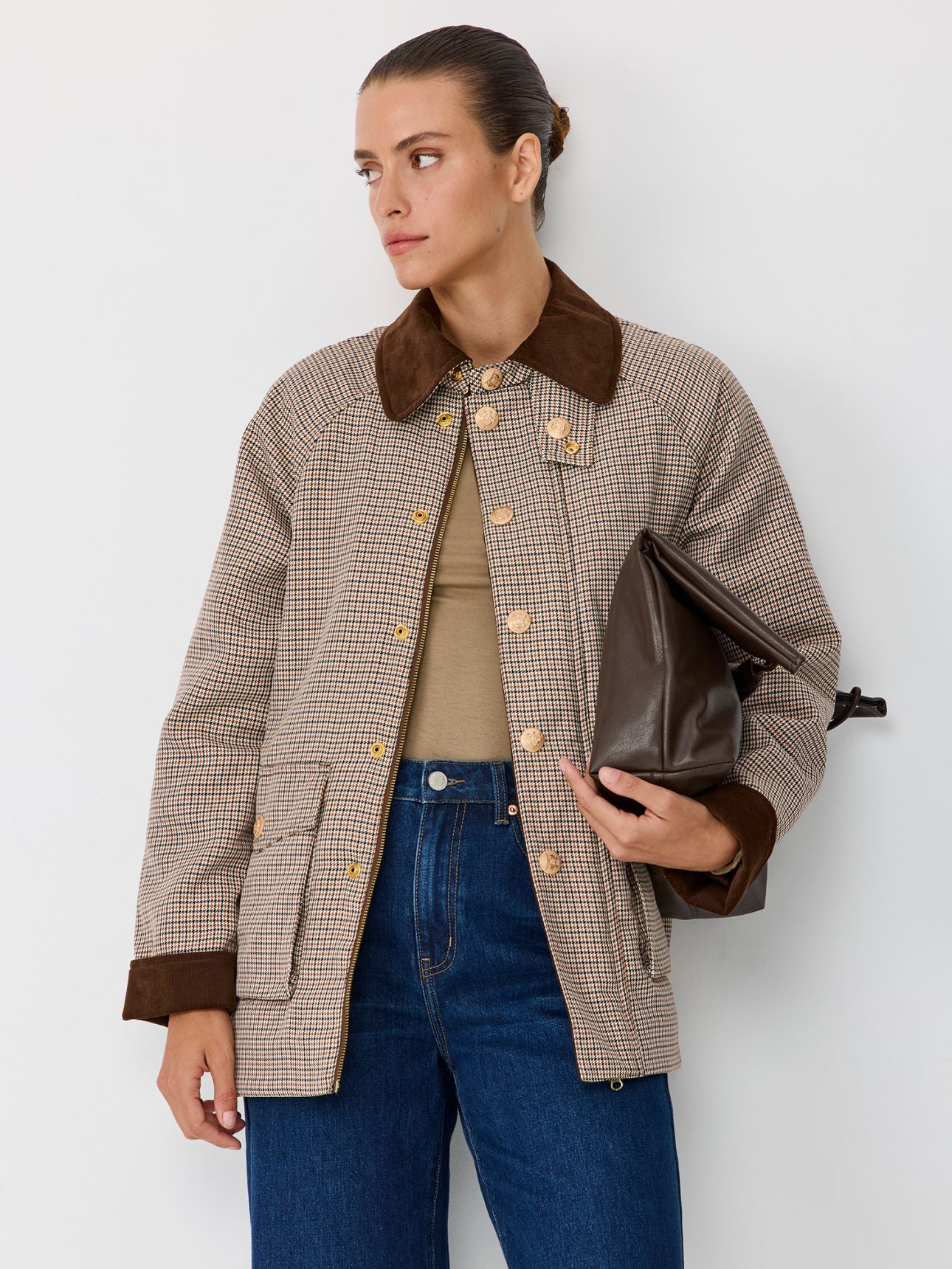 מעיל מבד משובץ