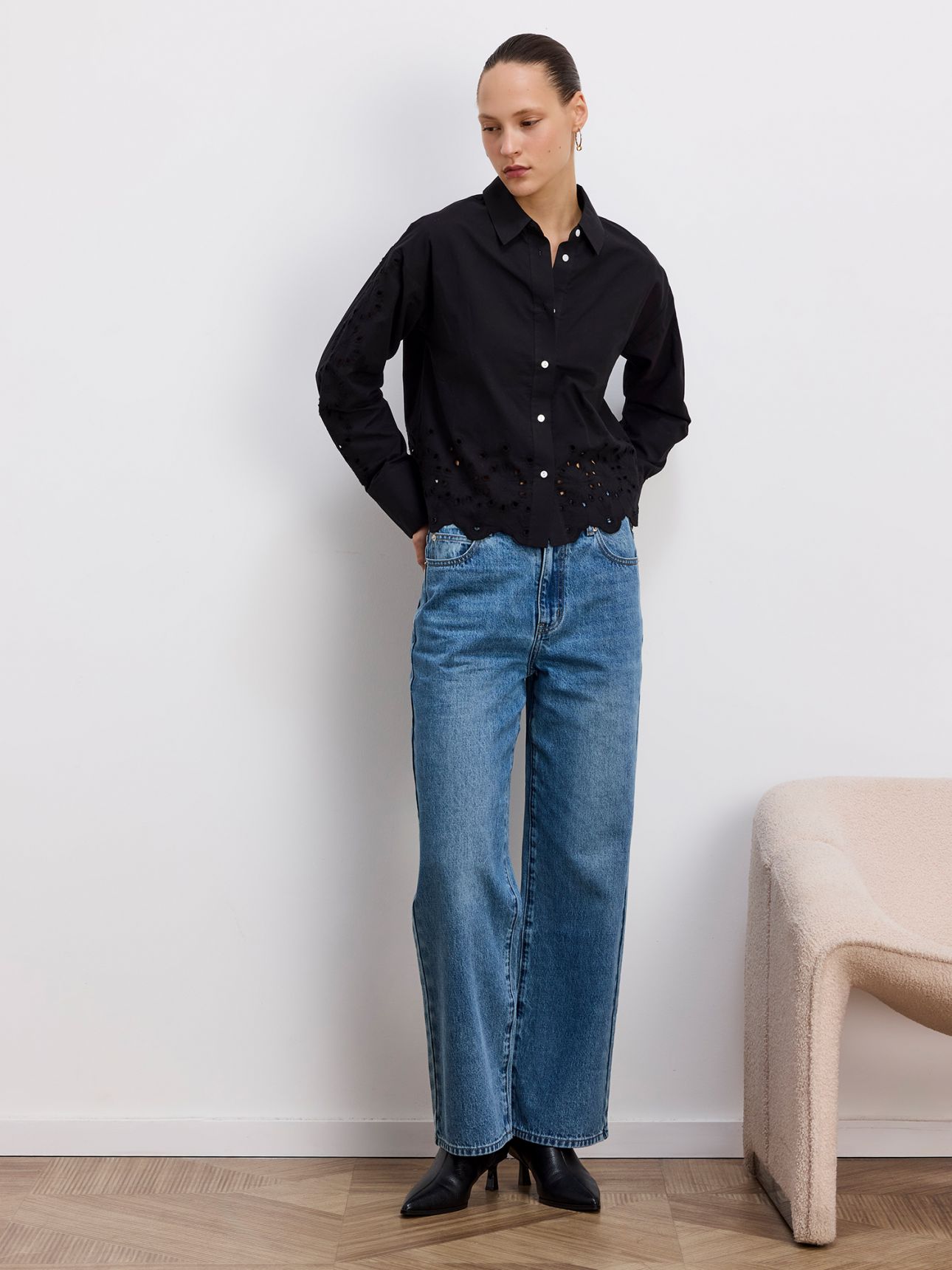 ג’ינס STRAIGHT מותן גבוהה