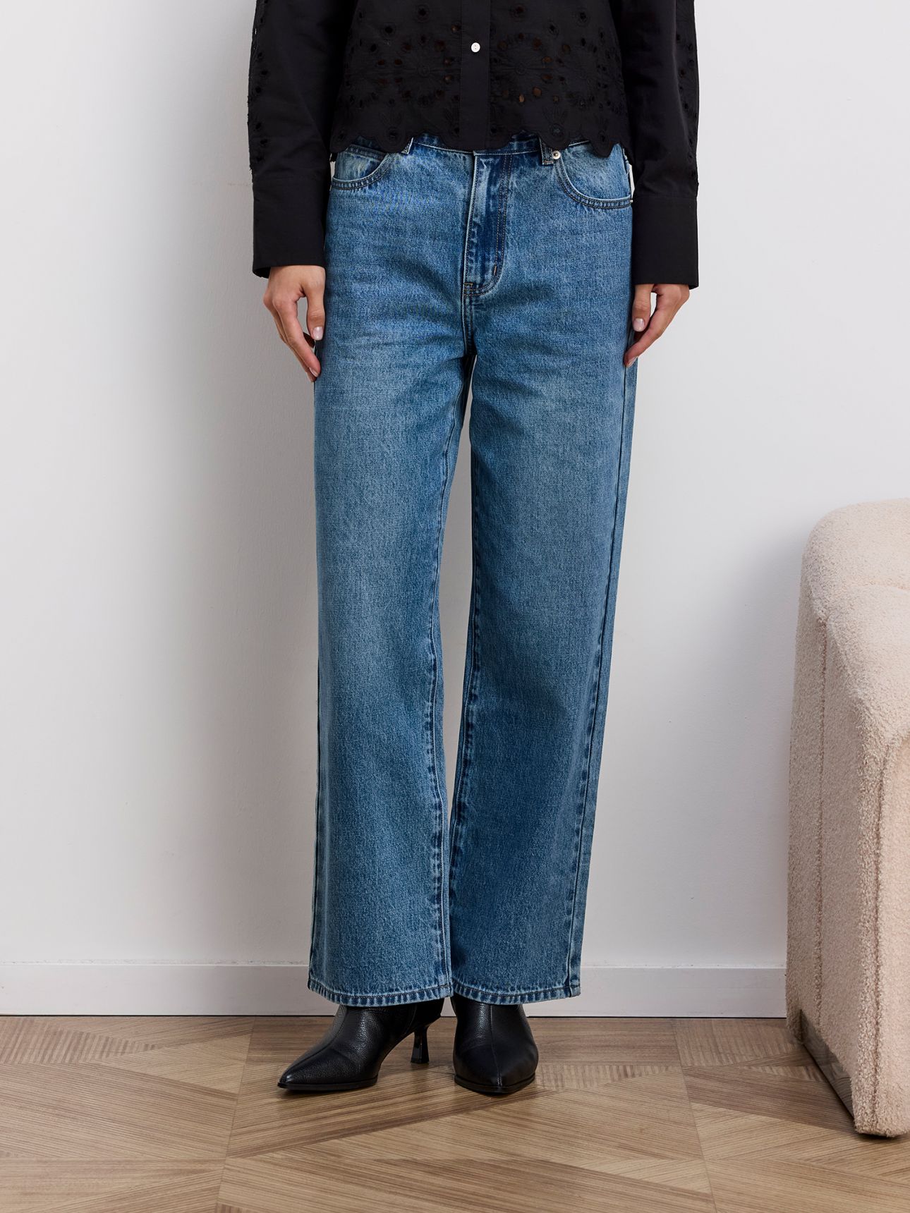 ג’ינס STRAIGHT מותן גבוהה