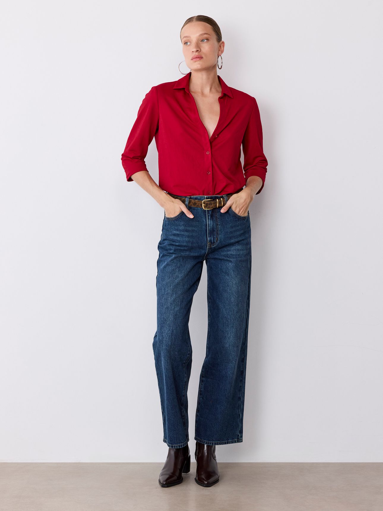 חולצת טוניקה מכופתרת