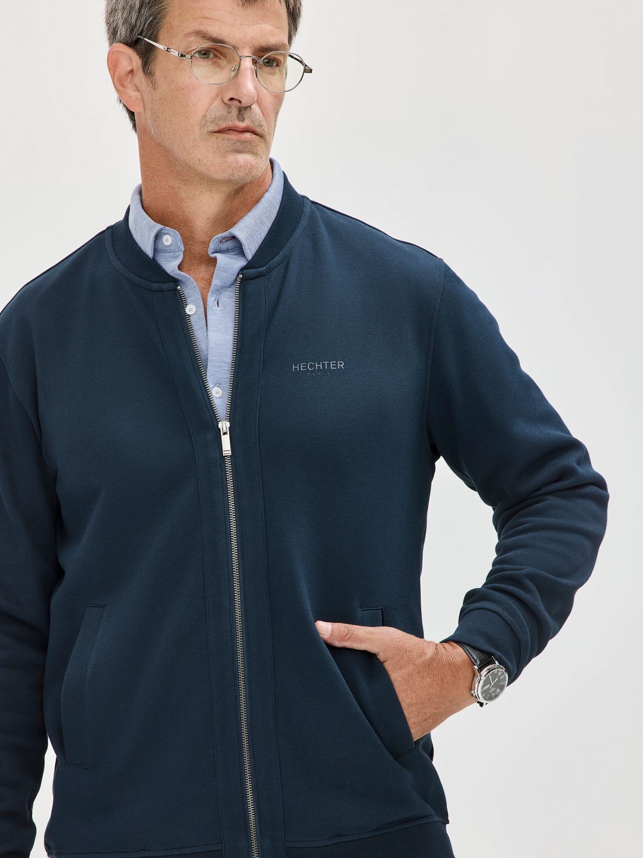 HECHTER PARIS סווטשירט בגזרת בומבר