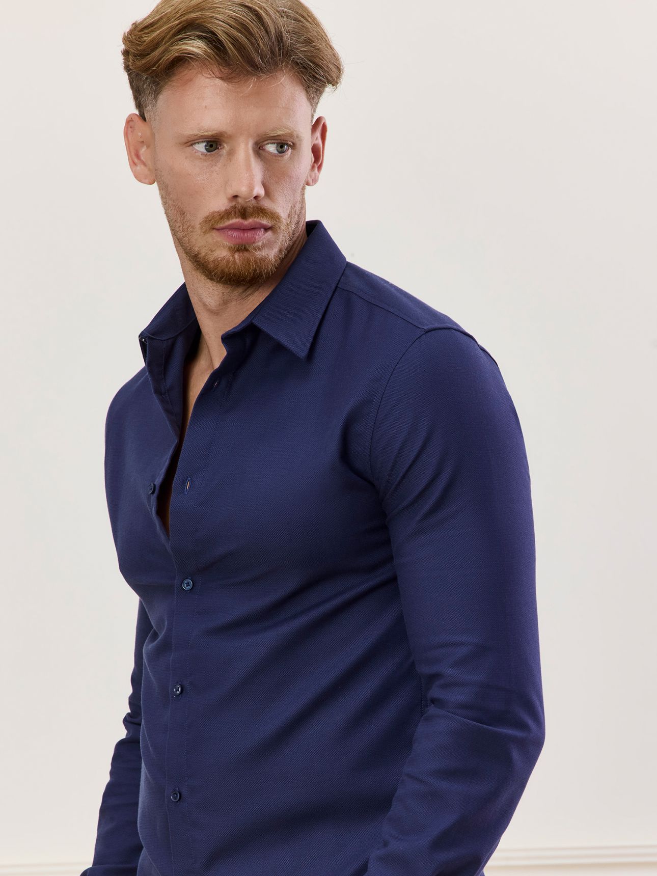 Hechter Paris חולצה מכופתרת NON IRON טקסטורה