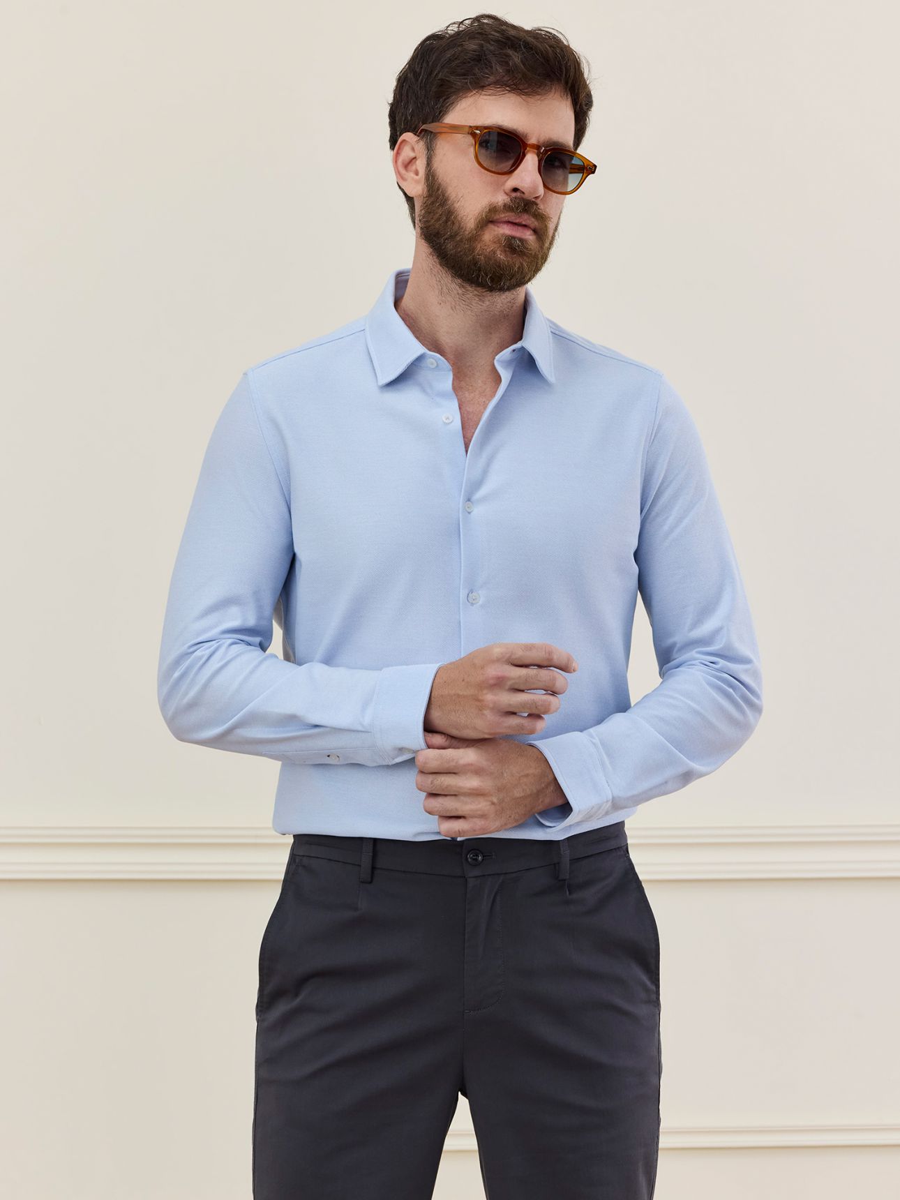 HECHTER PARIS חולצה מכופתרת TRAVEL טוויל