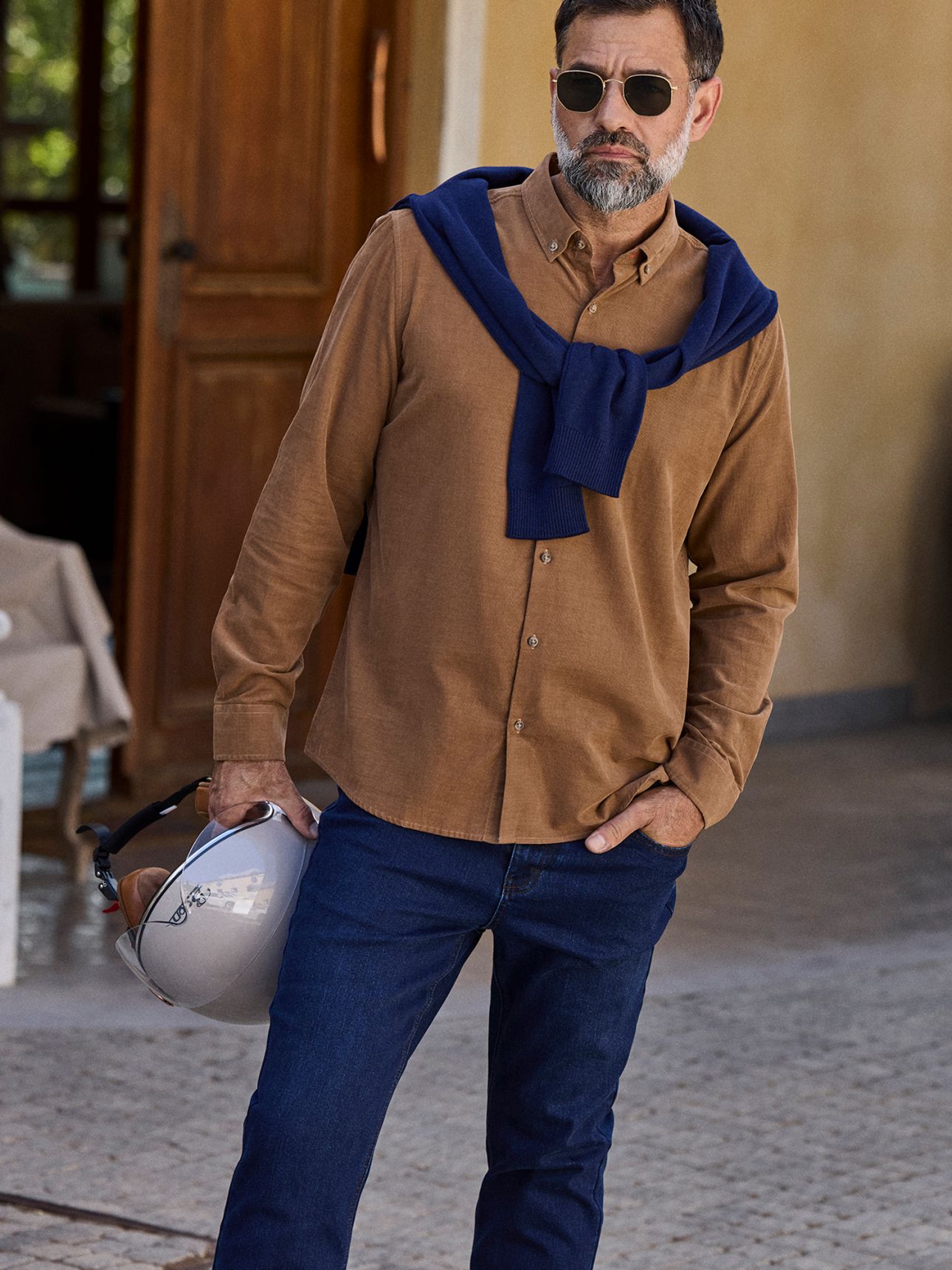 HECHTER PARIS חולצה מכופתרת קורדרוי