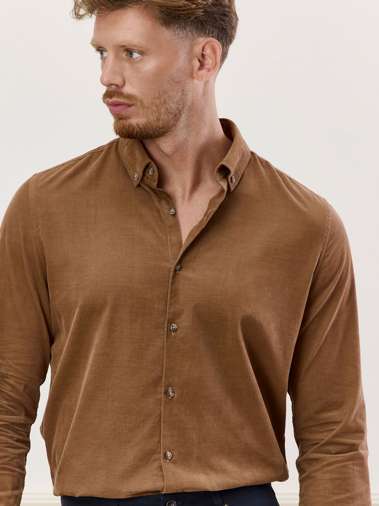 HECHTER PARIS חולצה מכופתרת קורדרוי