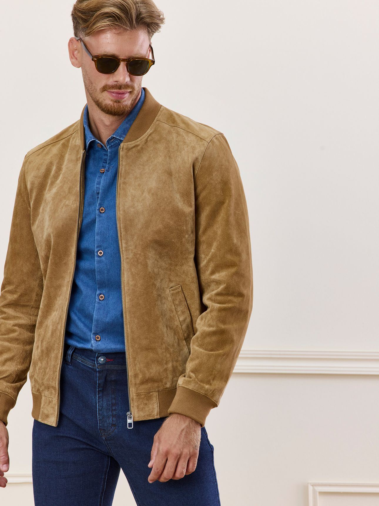 HECHTER PARIS ג’קט בומבר זמש