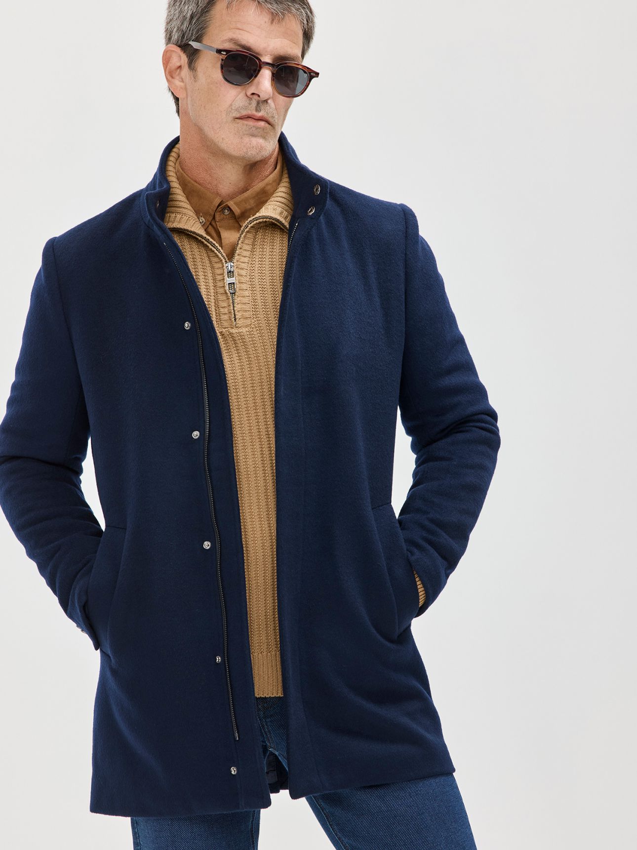 HECHTER PARIS מעיל צמר בשילוב קשמיר