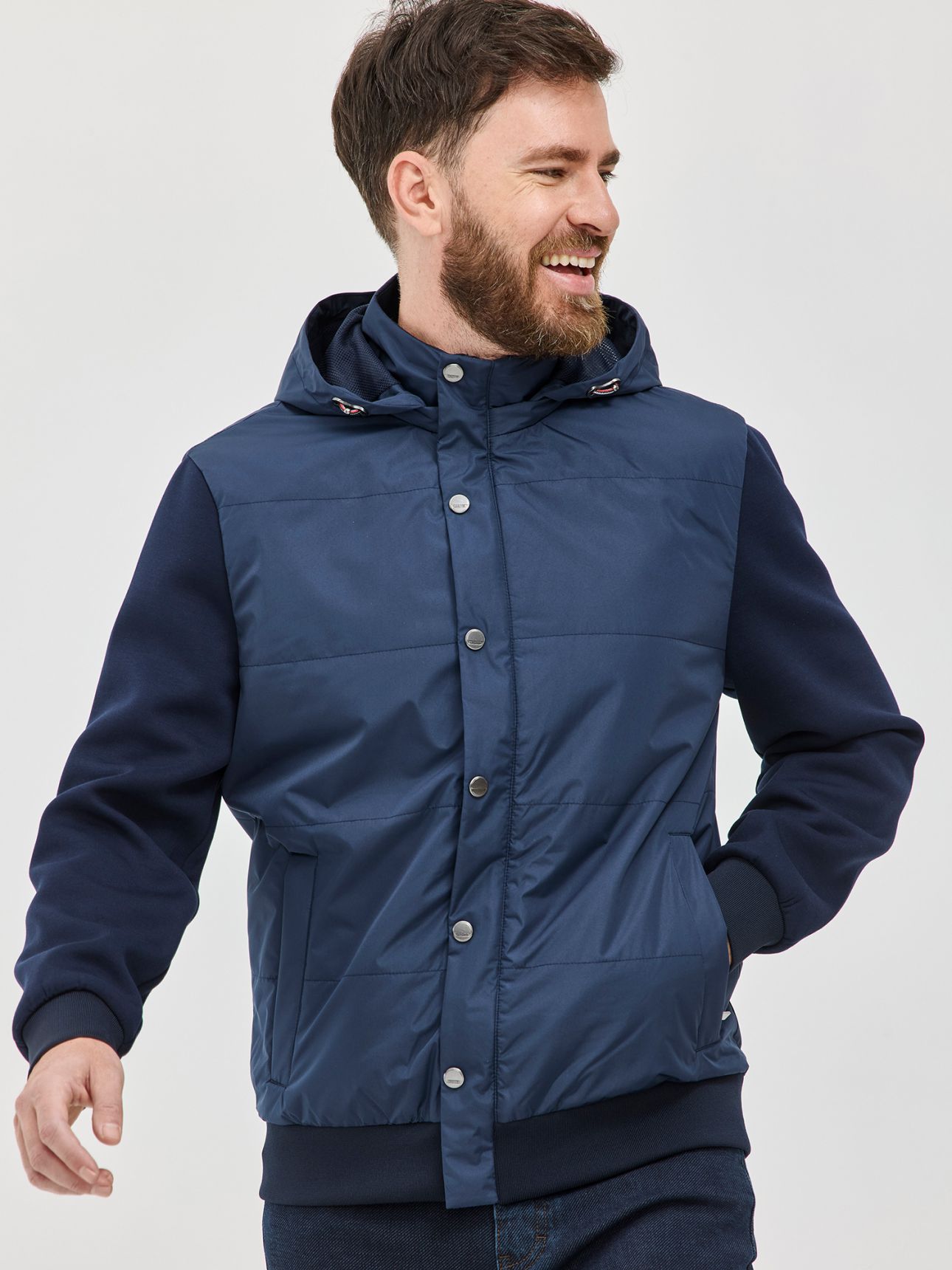 HECHTER PARIS מעיל מרופד משולב עם קפוצ’ון