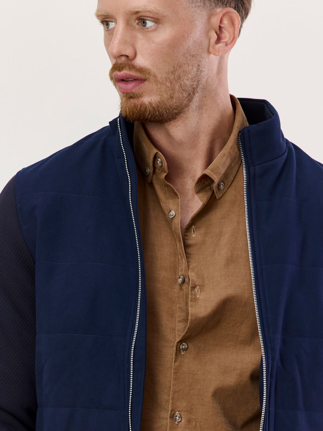 HECHTER PARIS מעיל מרופד משולב שרוול סרוג