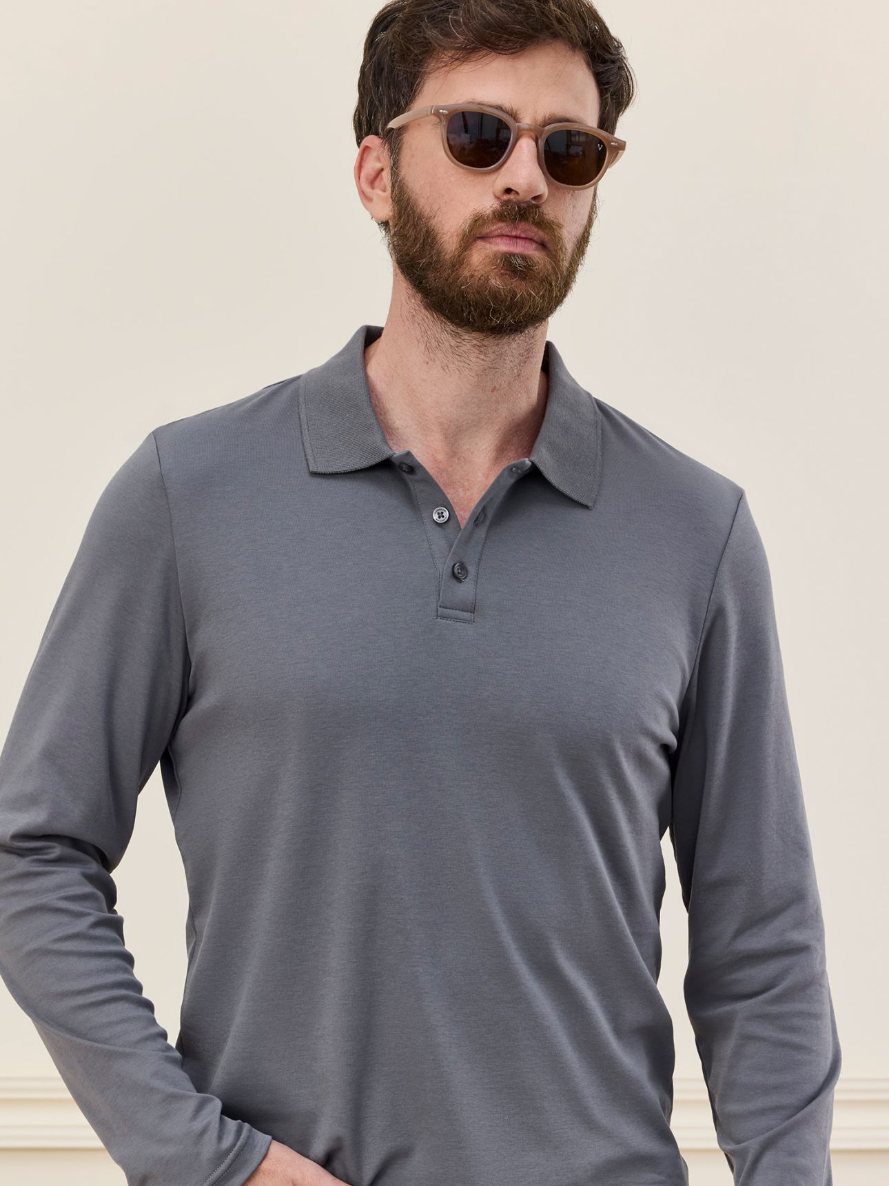 MAX MORETTI חולצת פולו כותנה ליקוויד