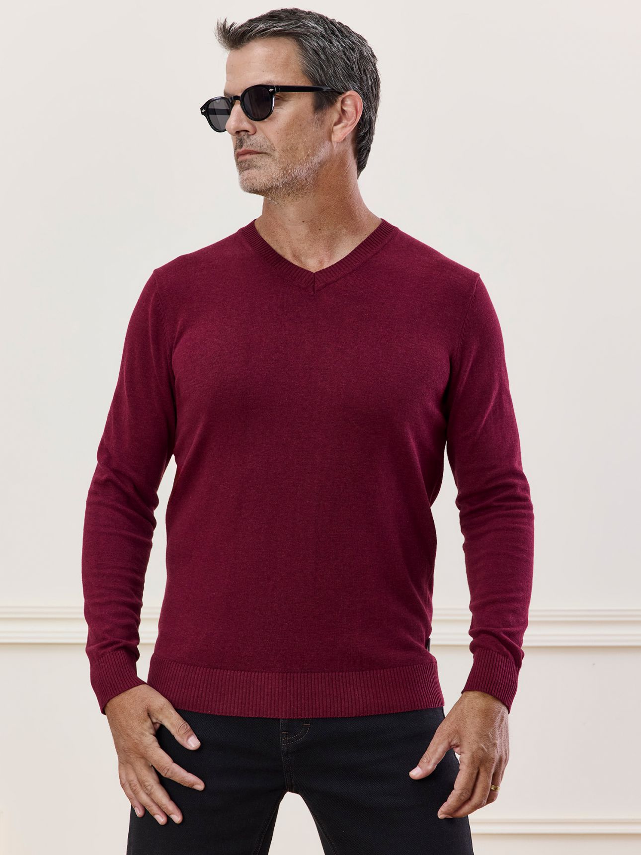 MAX MORETTI סריג וי כותנה סופימה