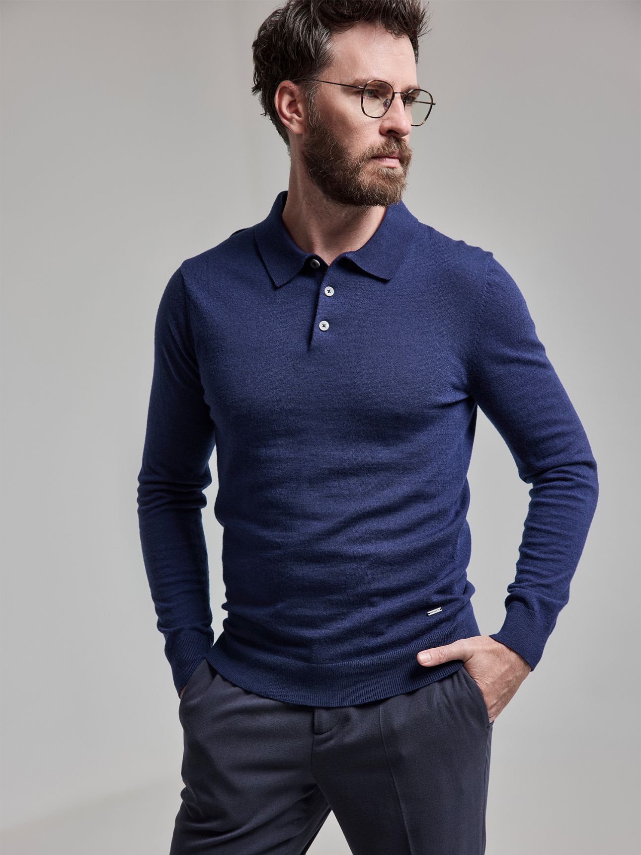 MAX MORETTI סריג פולו 100% צמר מרינו