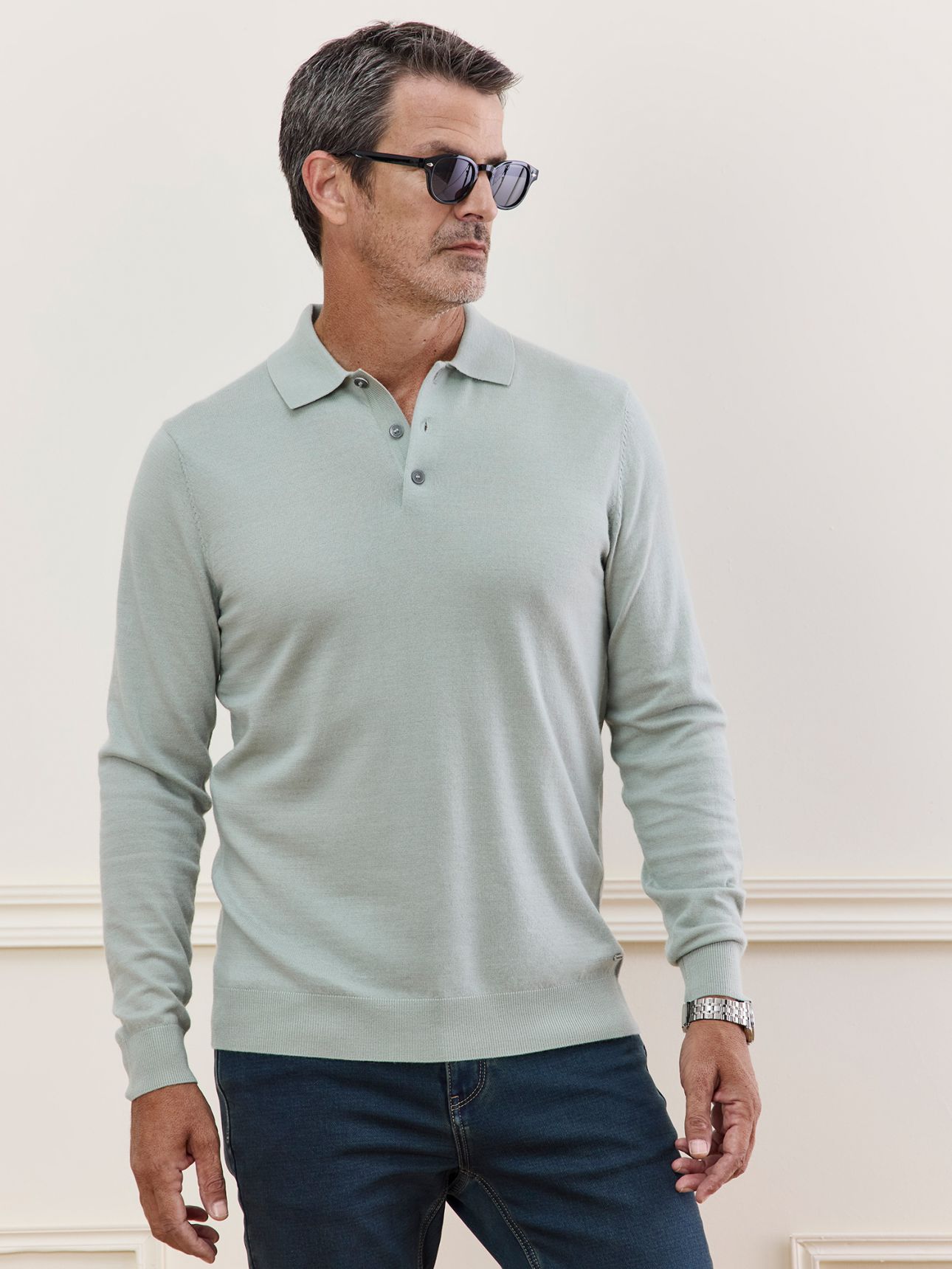 MAX MORETTI סריג פולו 100% צמר מרינו