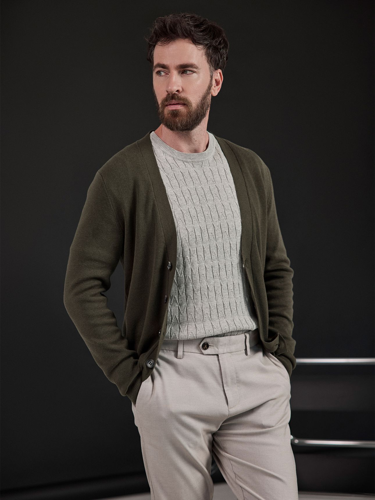 MAX MORETTI קרדיגן סרוג טנסל כותנה