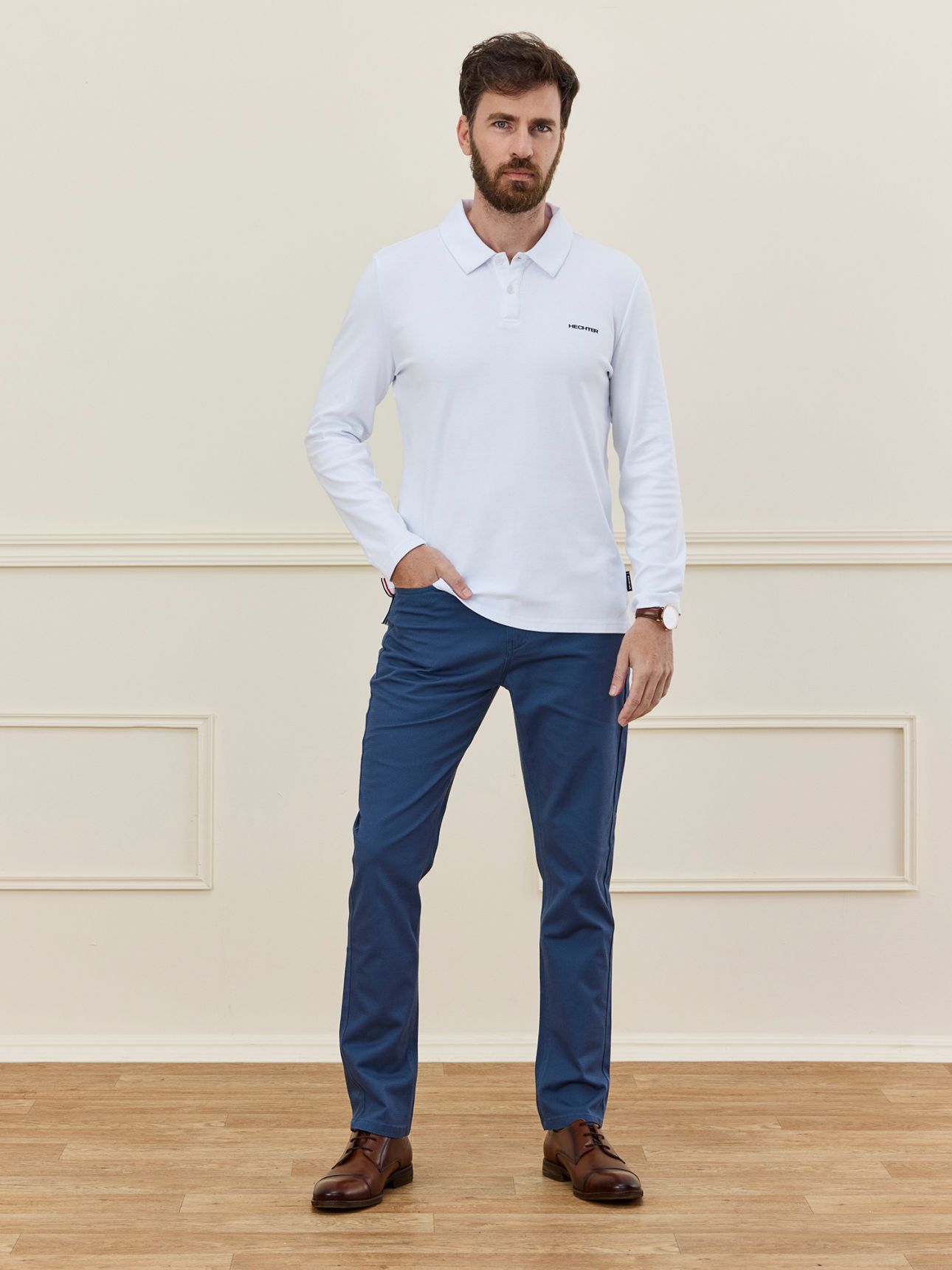 HECHTER PARIS מכנסי 5 כיסים טקסטורה