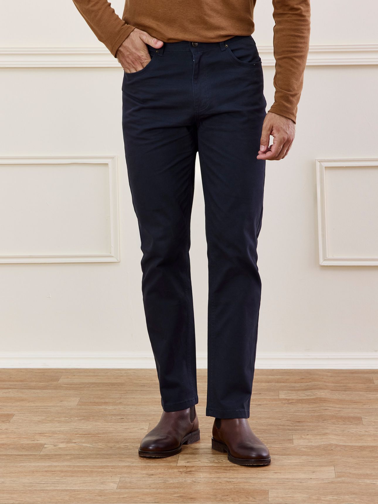 HECHTER PARIS מכנסי חמש כיסים בטקסטורה שטופה