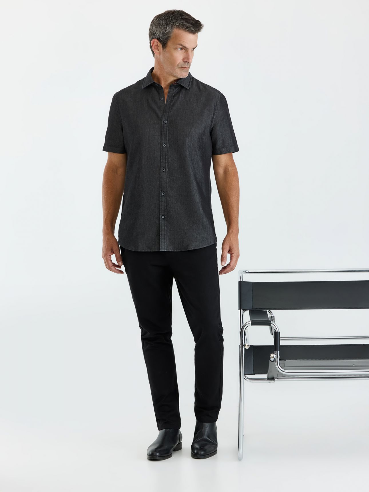 HECHTER PARIS חולצת דנים טנסל שרוול קצר