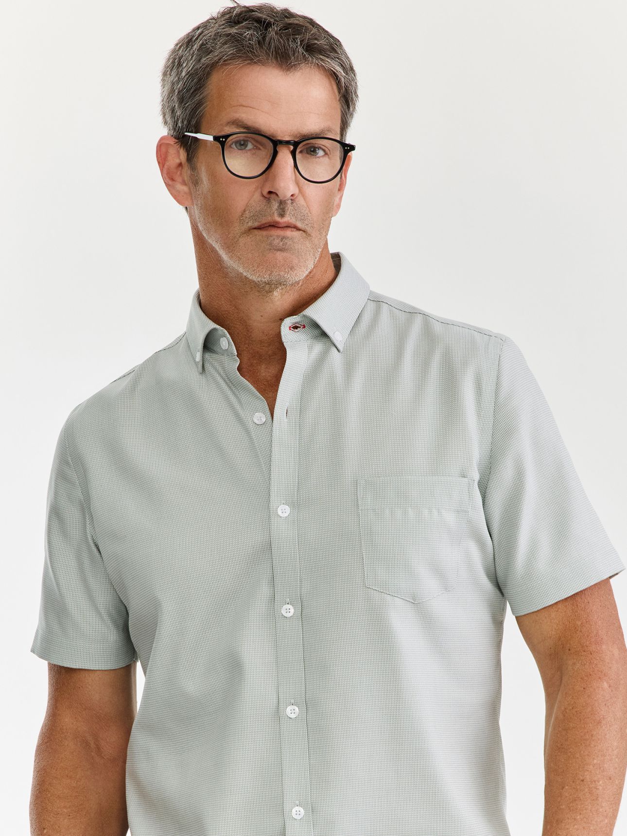 HECHTER PARIS מכופתרת NON IRON מיקרו ג’קארד בגזרת רגולר פיט עם כיס