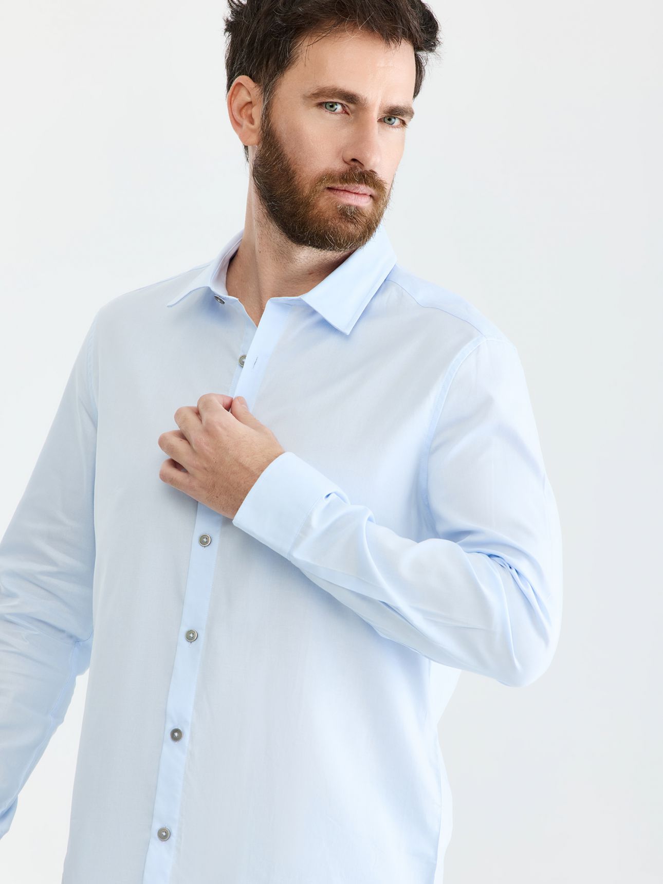 MAX MORETTI חולצה מכופתרת OXFORD בגזרת סלים פיט