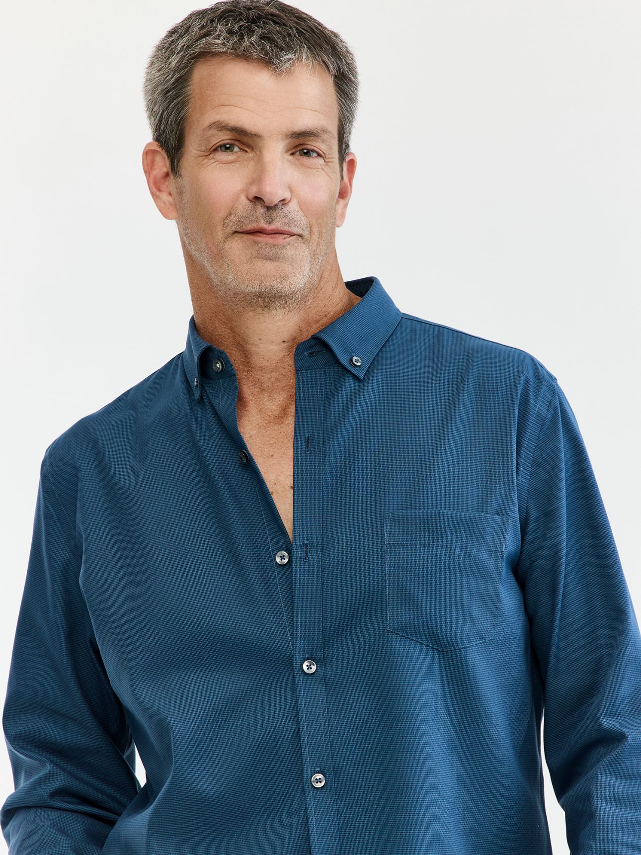 MAX MORETTI חולצה מכופתרת NON IRON ג’קארד בגזרת רגולר פיט