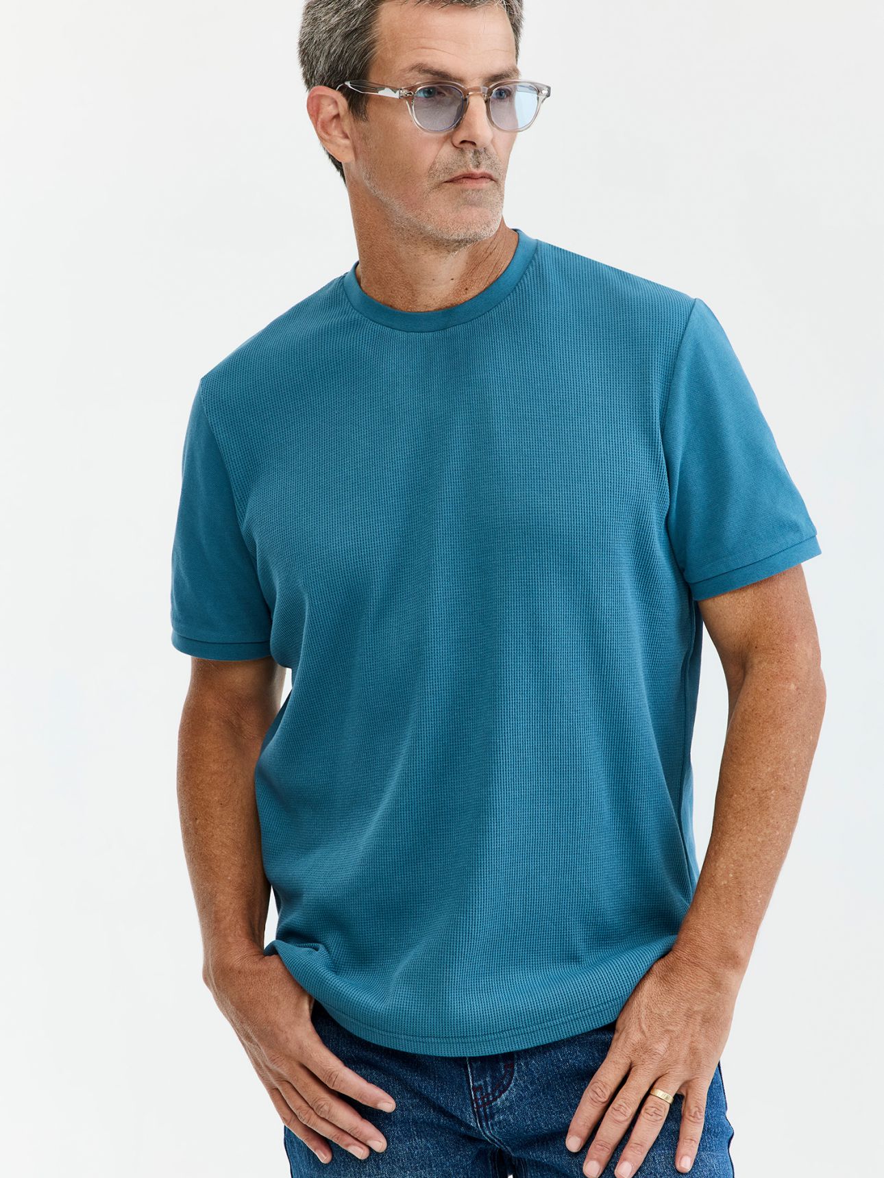 MAX MORETTI טי שירט פיקה וופל