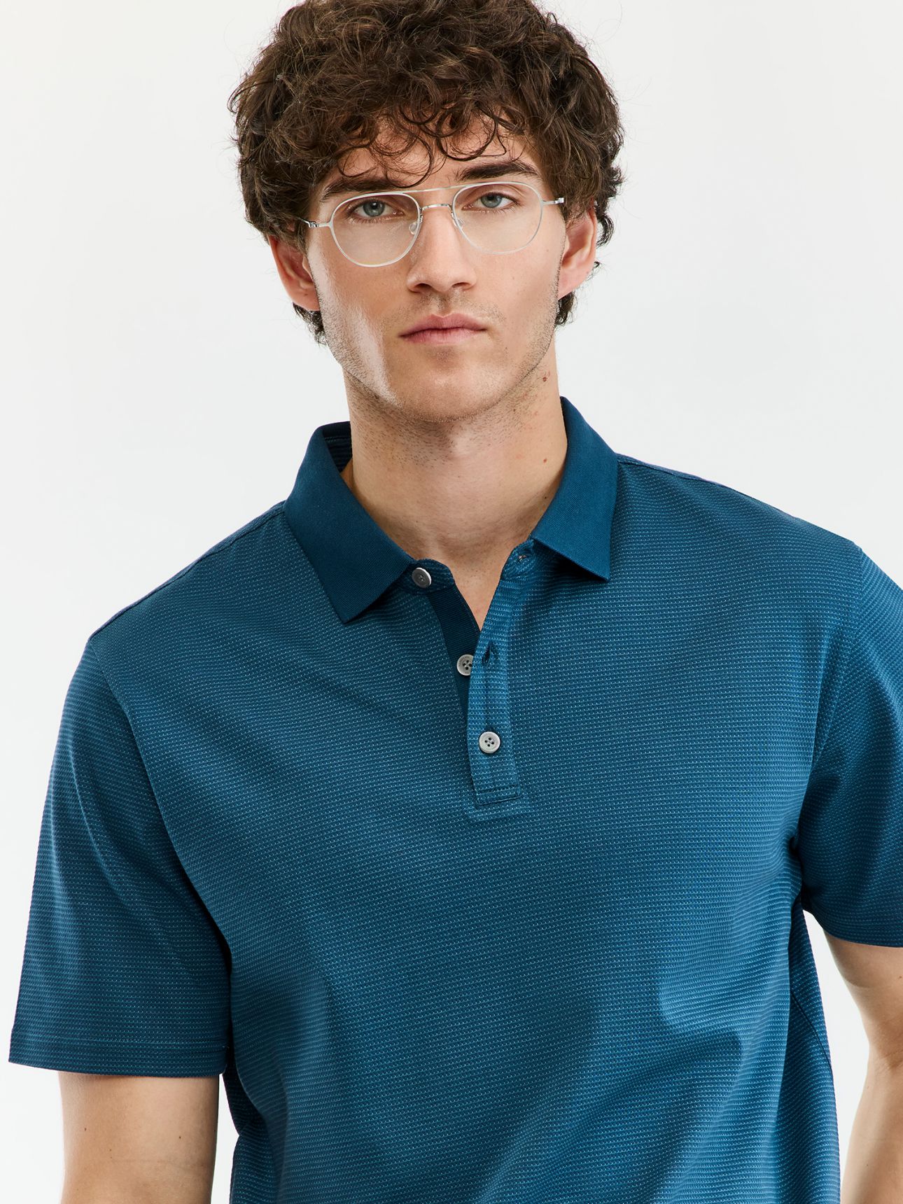 MAX MORETTI חולצת פולו ג’קארד ממורצרת