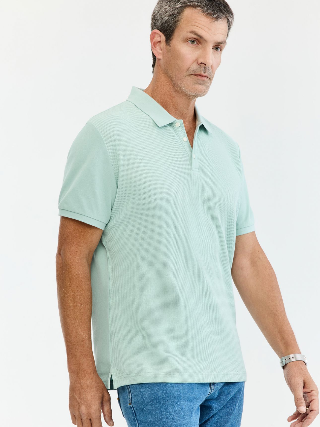 MAX MORETTI חולצת פולו פיקה וופל