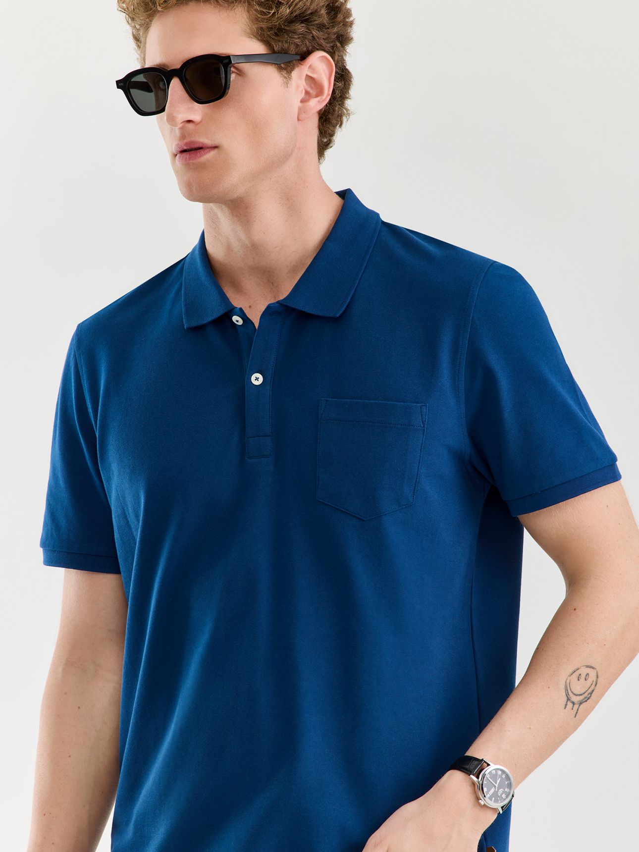 MAX MORETTI חולצת פולו פיקה עם כיס