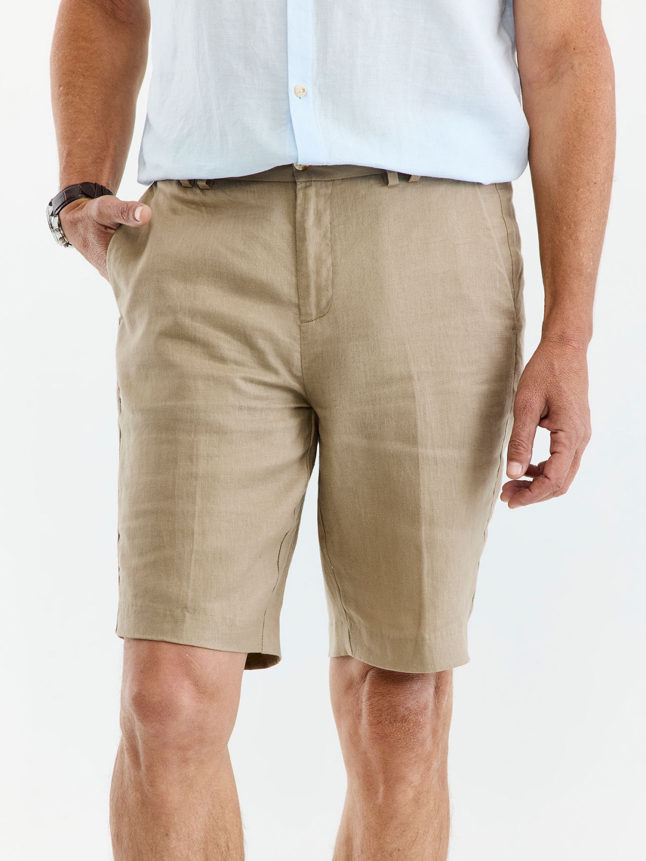 MAX MORETTI מכנסי פשתן קצרים