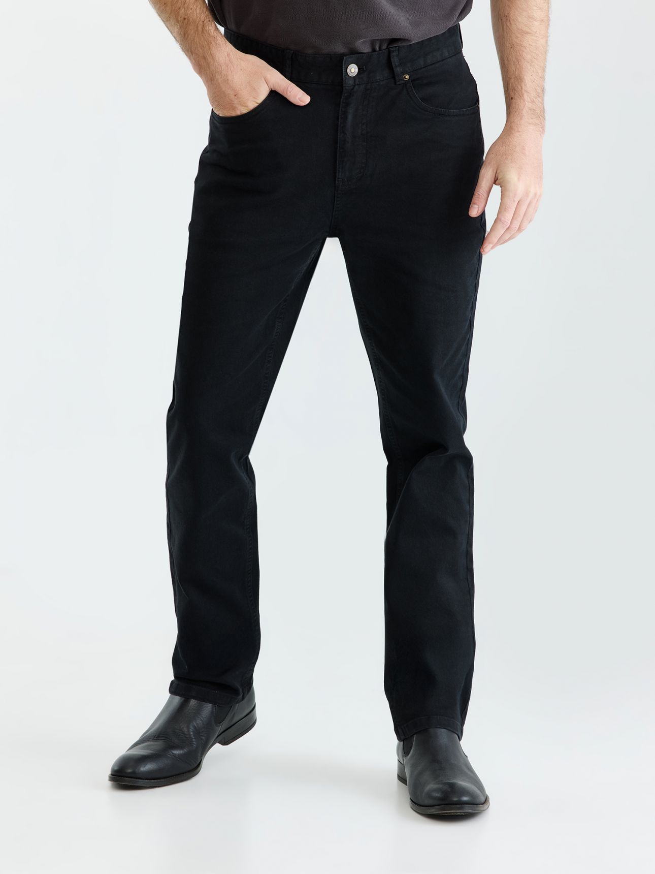 HECHTER PARIS מכנסי 5 כיסים שטופים בגזרת סטרייט