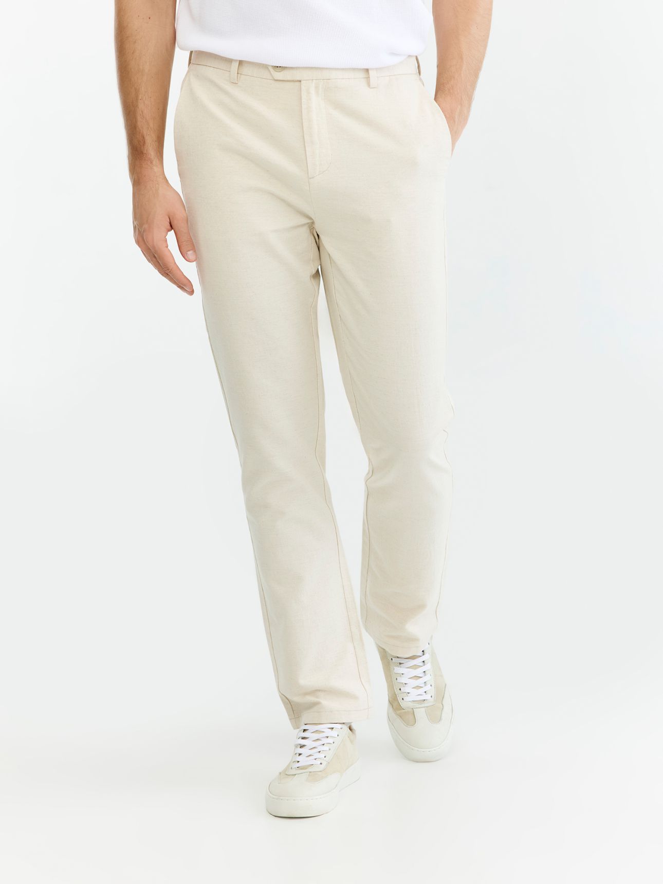 HECHTER PARIS מכנסי צ’ינו חג בגזרת סטרייט