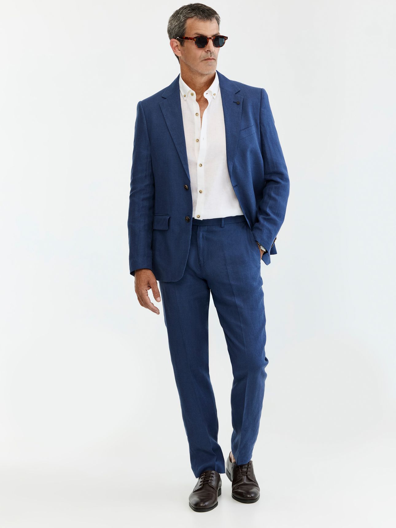 MAX MORETTI ג’קט חליפה פשתן בגזרת רגולר פיט