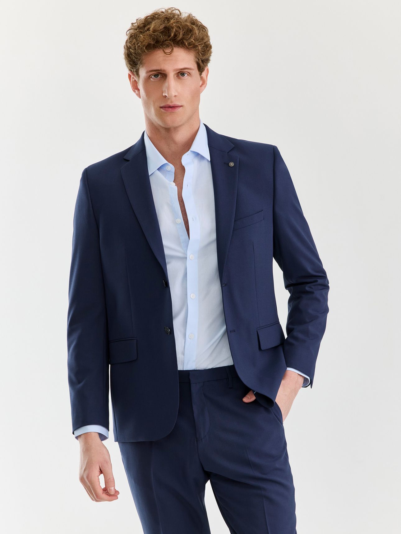 MAX MORETTI ג’קט חליפה בי סטראץ בגזרת סלים פיט