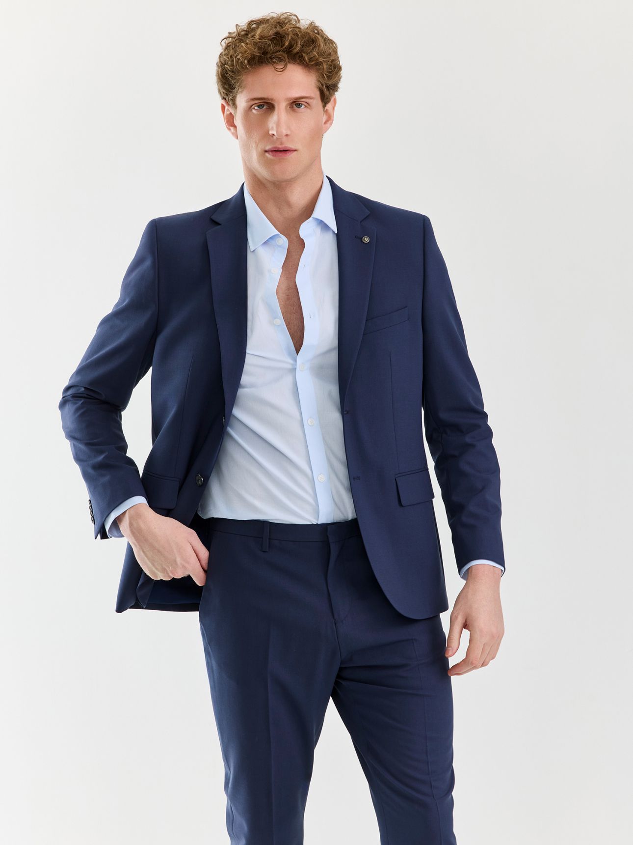 MAX MORETTI ג’קט חליפה בי סטראץ בגזרת סלים פיט