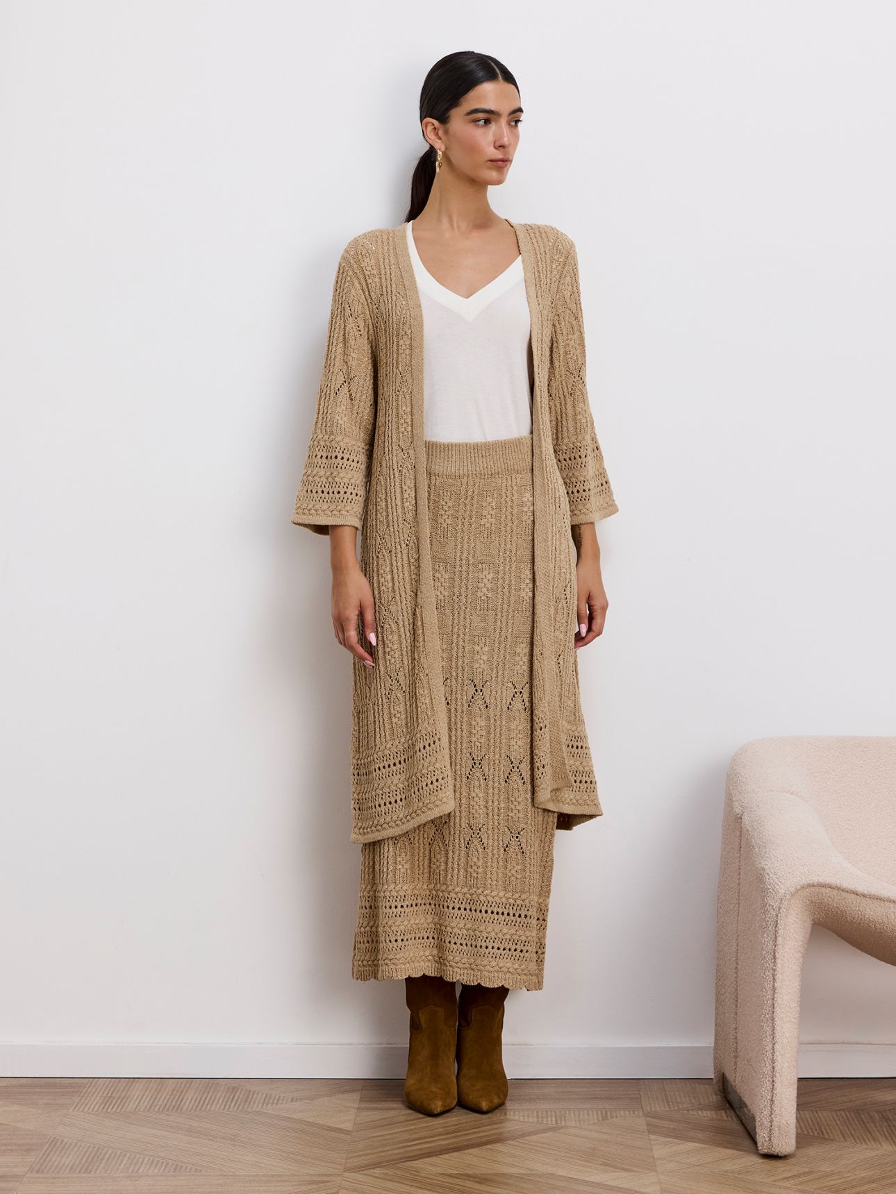 קרדיגן בסריגת פוינטל