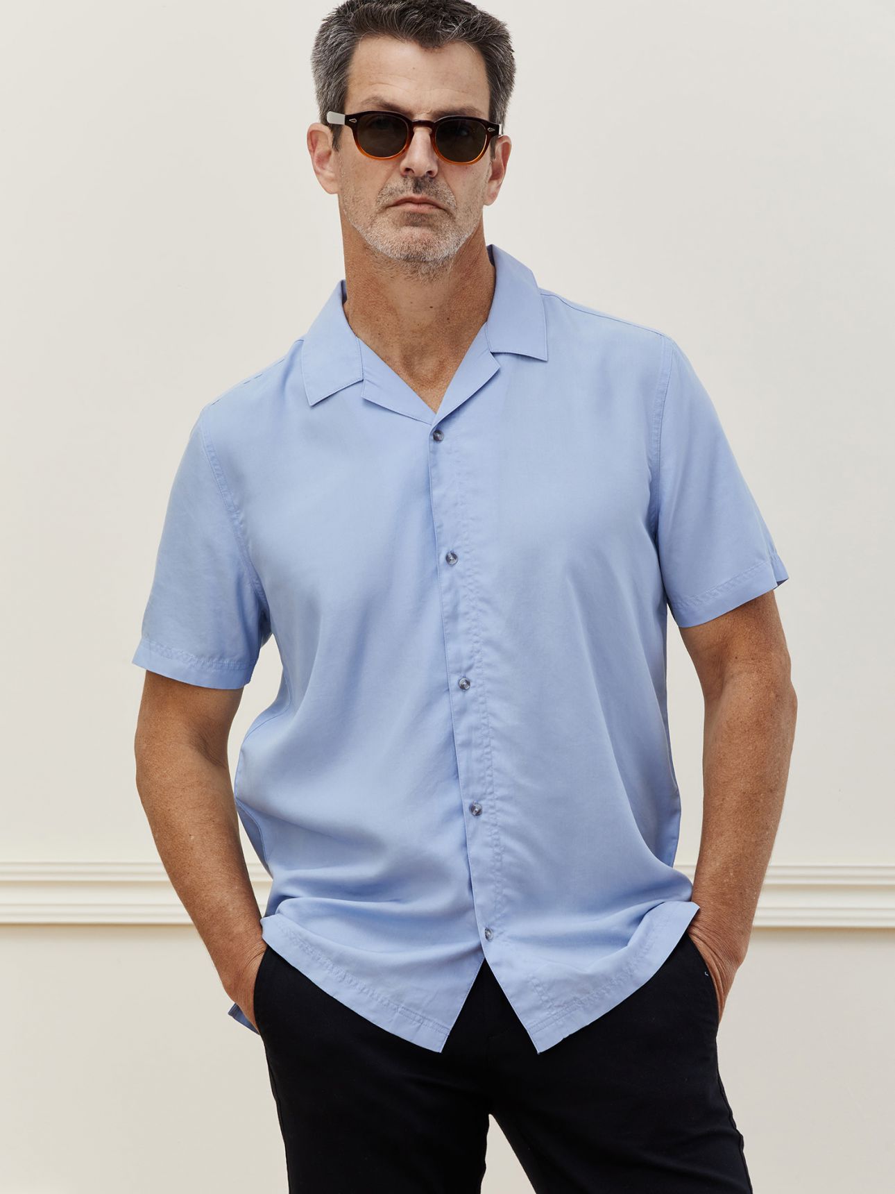 HECHTER PARIS חולצה מכופתרת קצרה טנסל