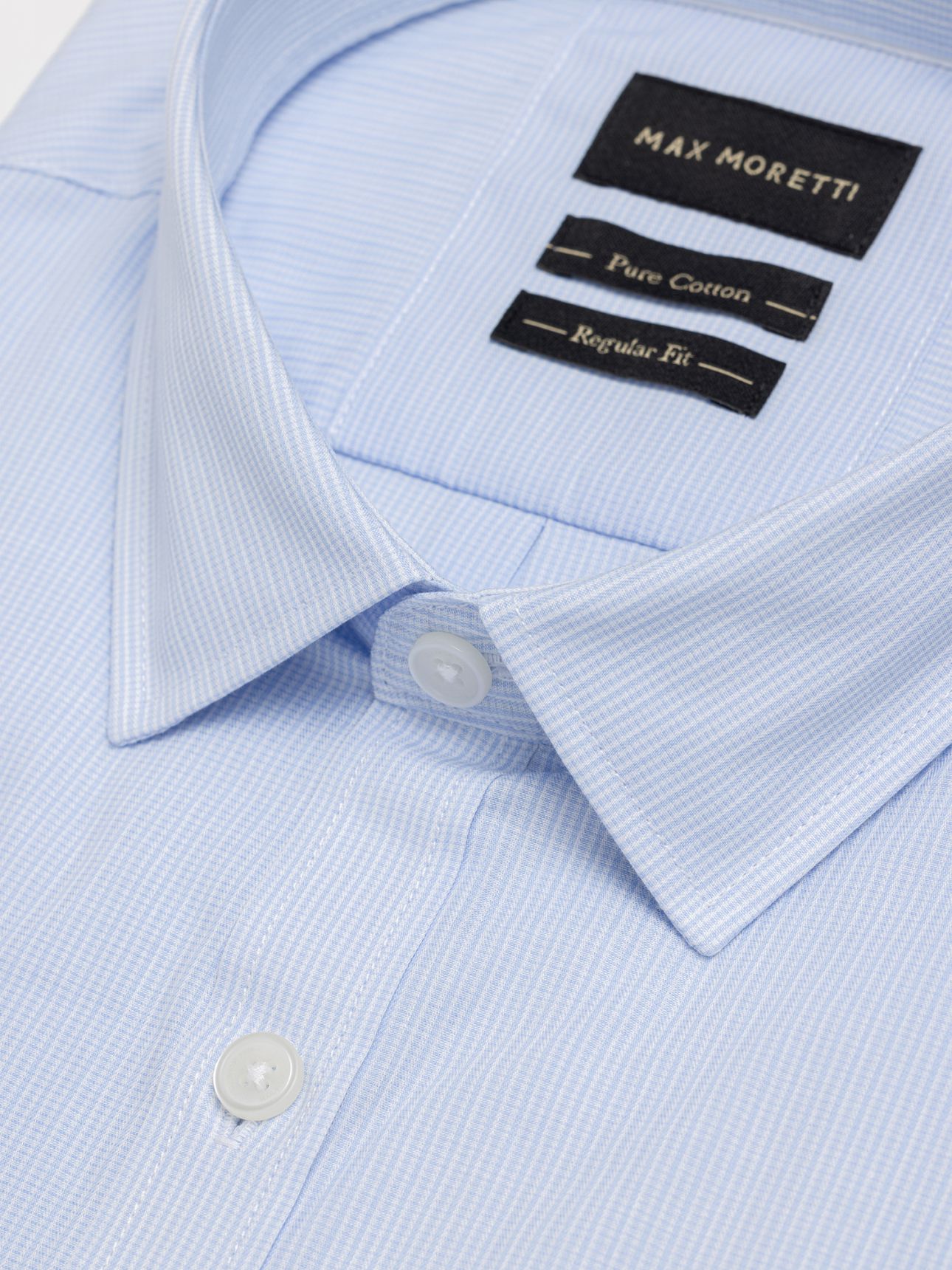 MAX MORETTI חולצה מכופתרת קצרה 100% כותנה regular fit