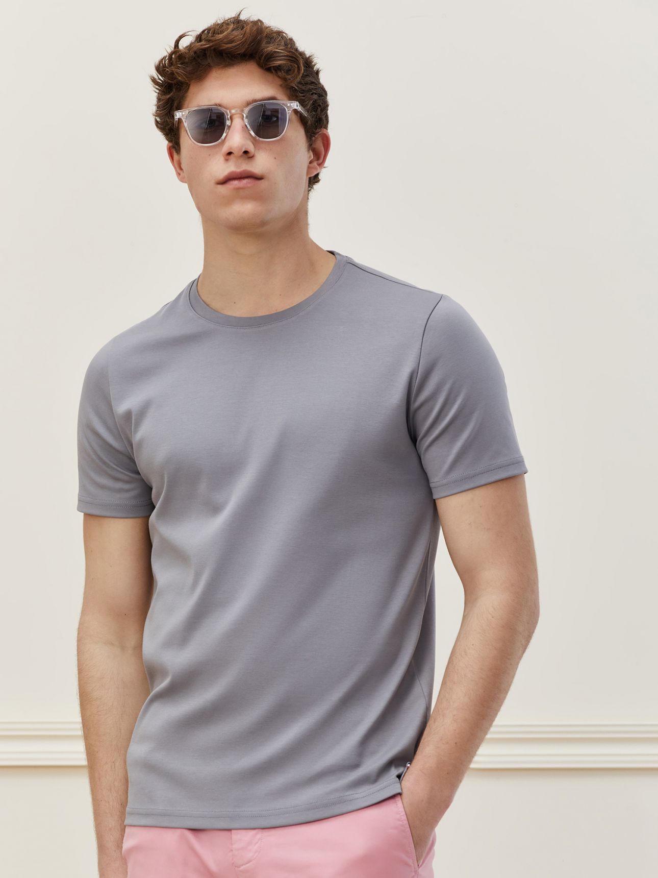 HP טישרט לבושה כותנה 100% שרוול קצר Slim fit