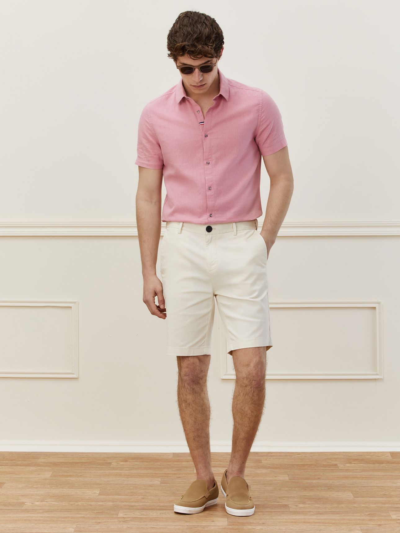 HECHTER PARIS מכנסי ברמודה כותנה ליוסל