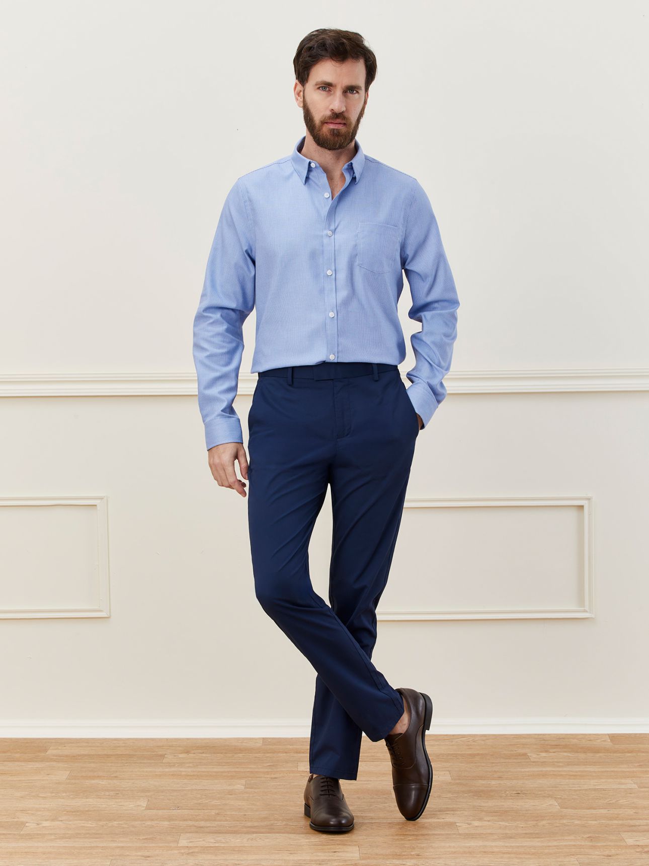 MAX MORETTI מכנסי צ’ינו מכותנה פימה