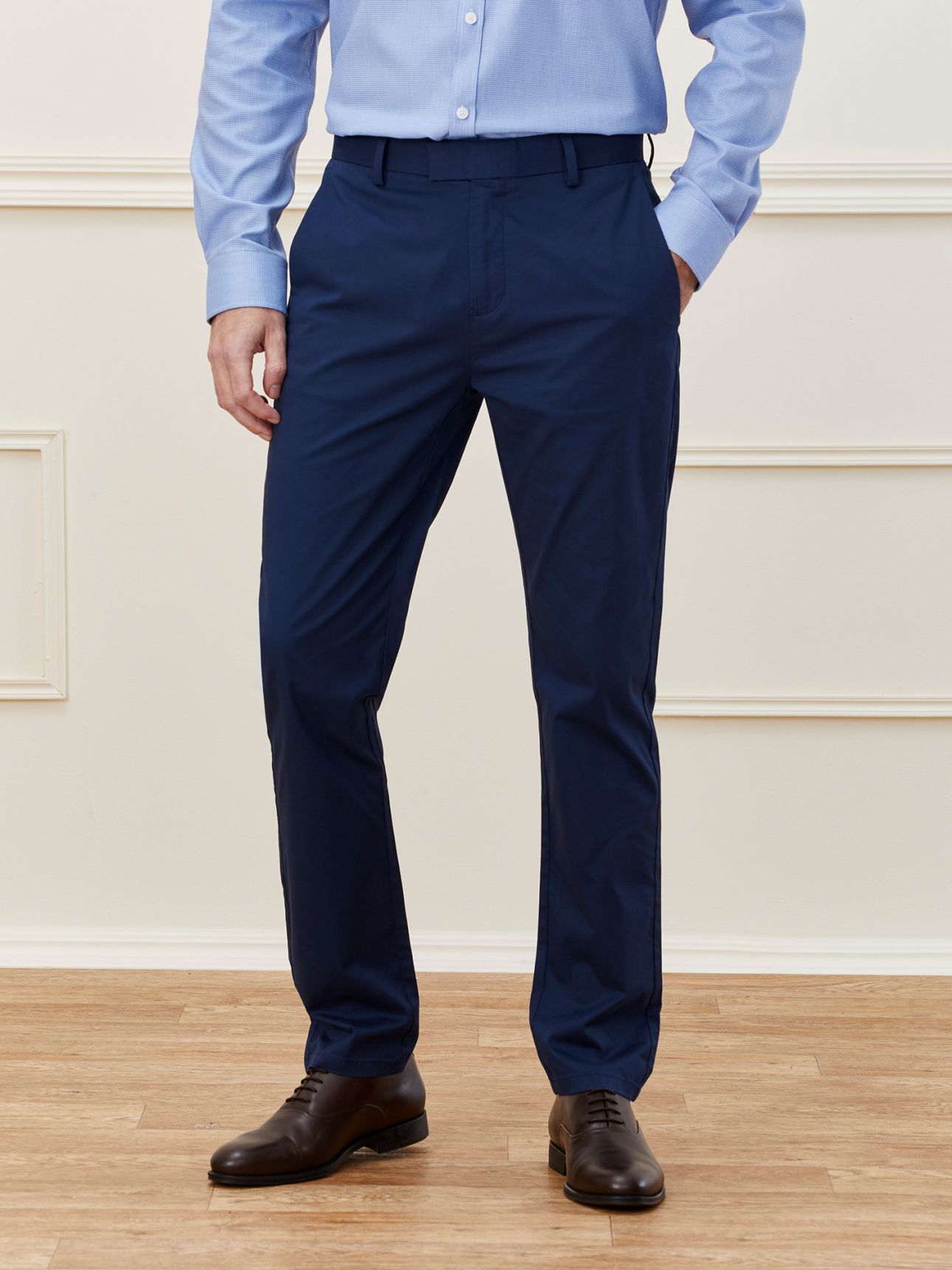 MAX MORETTI מכנסי צ’ינו מכותנה פימה