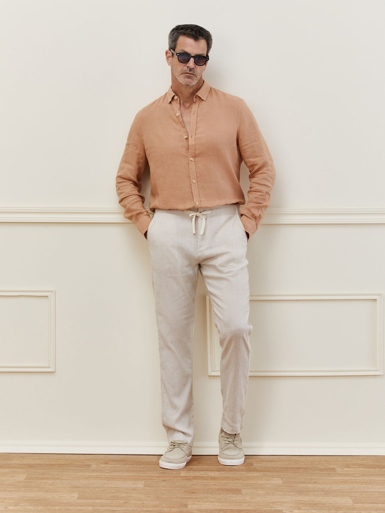 MAX MORETI ג’וגר צ’ינו פשתן פסים