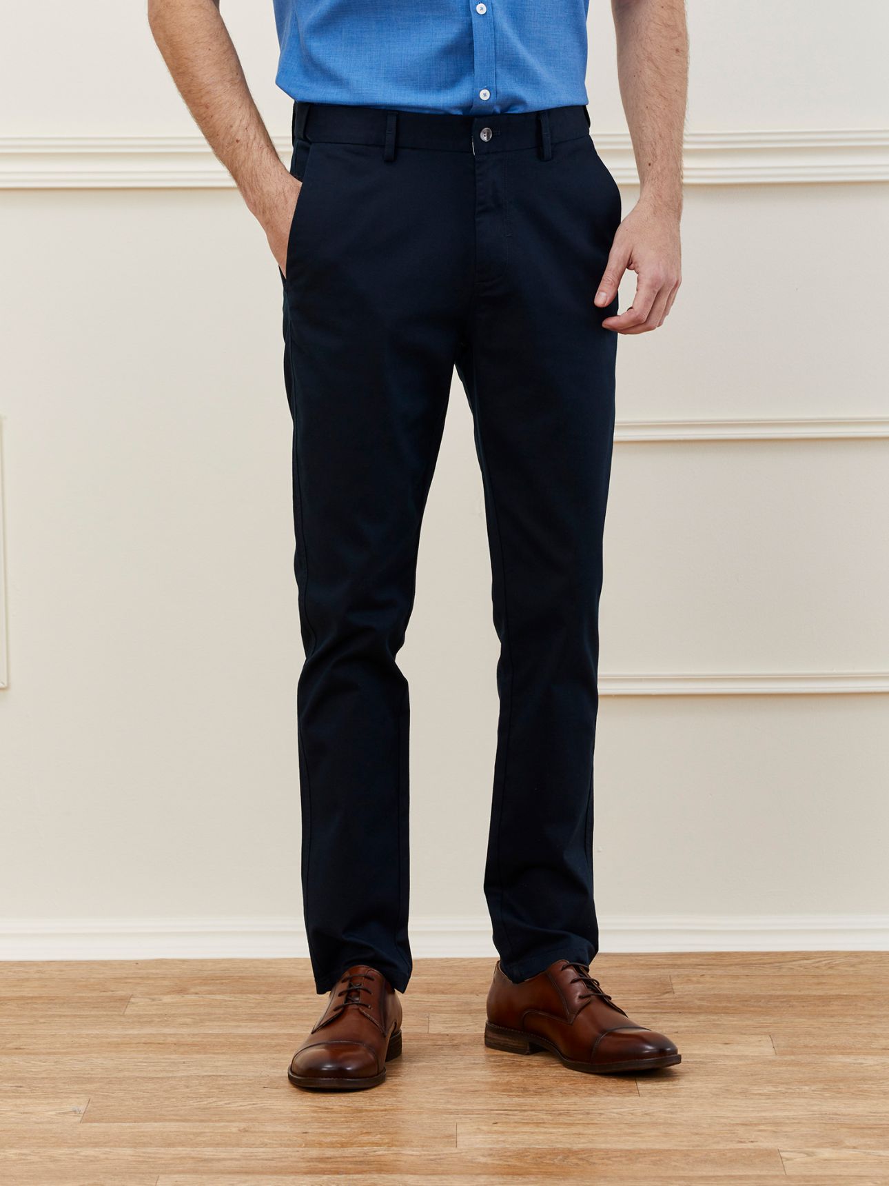 MAX MORETTI מכנסי צ’ינו Slim fit כותנה וטנסל