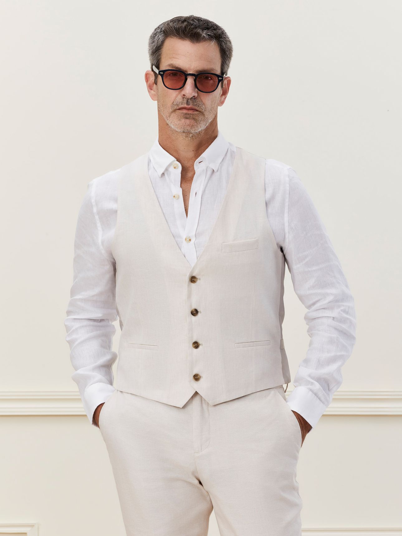 MAX MORETTI ווסט פשתן מחוייט