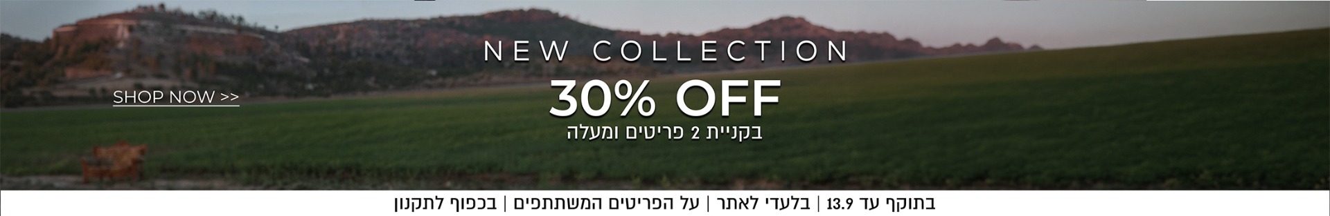 30% בקניית 2 פריטים ומעלה
